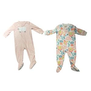 4/$20 Carter’s 12 mos baby girl footie sleeper pajamas one piece bodysuit pink